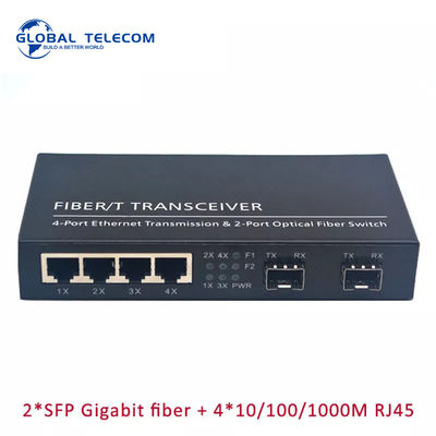 4RJ45 2SFP Fiber Medya Dönüştürücü, 2G4FE Gigabit Ethernet Fiber Anahtarı
